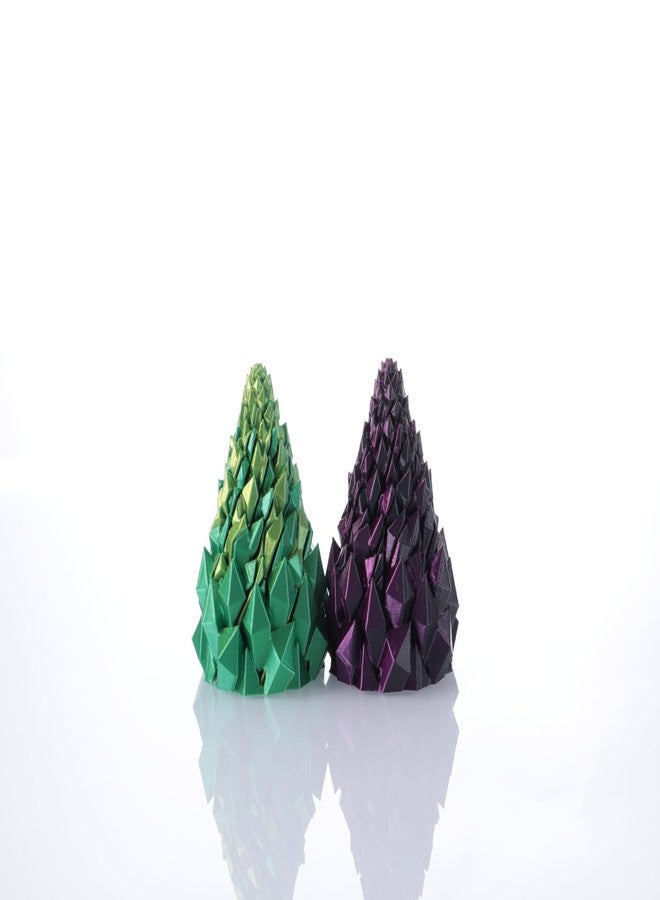 Yonaso 2 Pack Impossible Cone,Spiral Cone Fidget Toys - Christmas Pine Cone Design with 2-Tier Stackable Spirals,3D Printed Desk Decor for Anxiety Relief, Cool Office Gift Set for Adults&Kids - Image 1